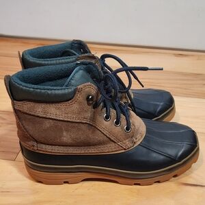 London Fog Saddleback Black And Brown Duck Trail Boots Size 9M